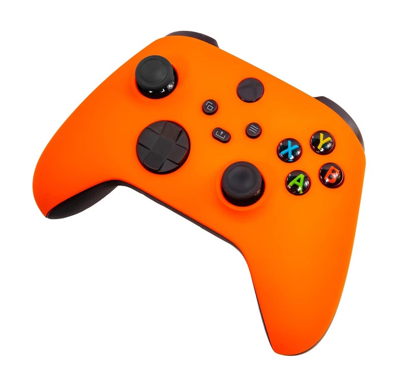Crazy Controllerz Xbox One Series X S Custom Soft Touch Controller - Soft Touch Feel, Added Grip, Neon Orange Color - Compatible with Xbox One, Series X, Series S - Image 4